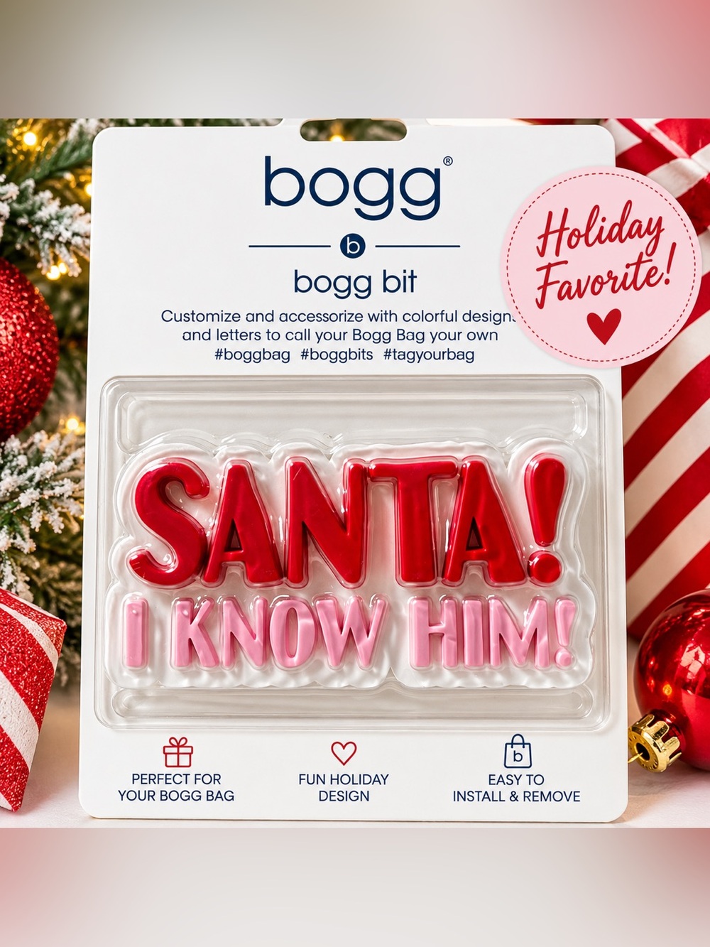 Bogg Bag Bogg Bit Santa I Know Him Holiday Christmas Charm